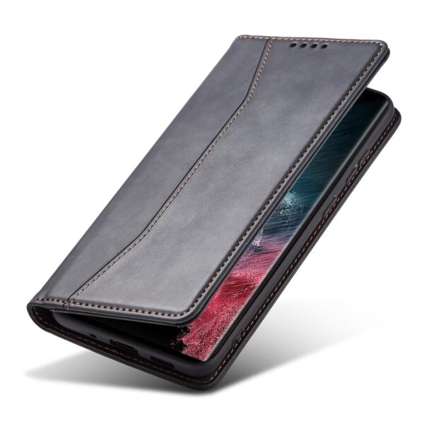 Juodas dėklas-knygutė Magnet Fancy Case telefonui SAMSUNG GALAXY S22 ULTRA