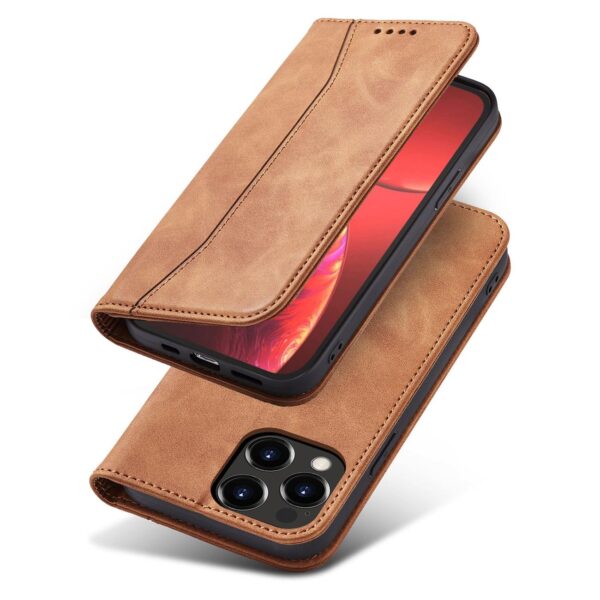 Rudas dėklas-knygutė Magnet Fancy Case telefonui APPLE IPHONE 13 PRO MAX