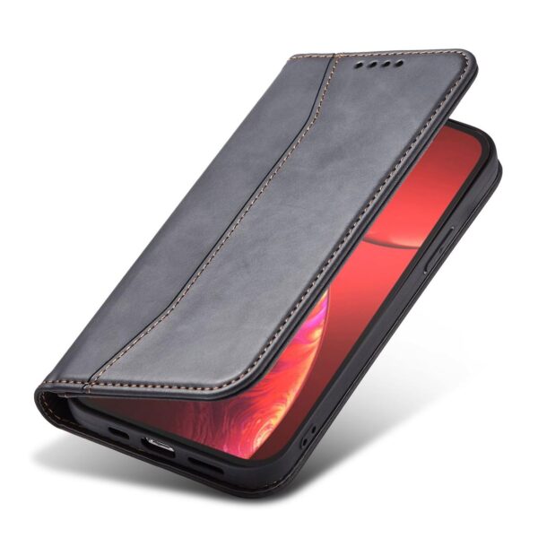 Juodas dėklas-knygutė Magnet Fancy Case telefonui APPLE IPHONE 13 PRO MAX