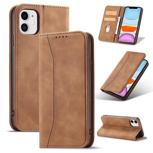 Rudas dėklas-knygutė Magnet Fancy Case telefonui APPLE IPHONE 12