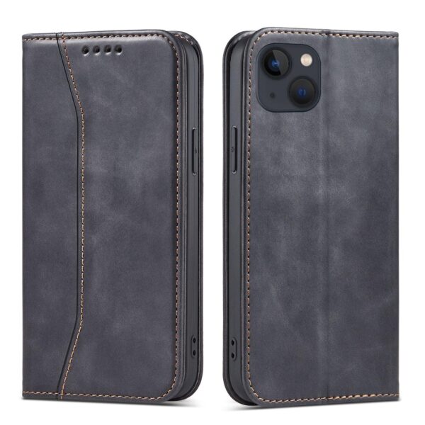 Juodas dėklas-knygutė Magnet Fancy Case telefonui APPLE IPHONE 13 MINI