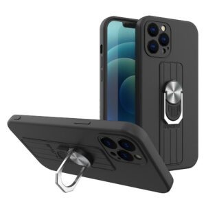 Juodas silikoninis dėklas Ring Case telefonui XIAOMI REDMI NOTE 11 PRO PLUS 5G / 11 PRO 5G / 11 PRO