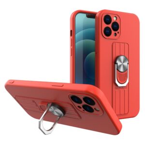 Raudonas silikoninis dėklas Ring Case telefonui APPLE IPHONE SE 2022 / SE 2020 / IPHONE 8 / IPHONE 7