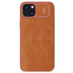 iPhone 15 Plus (15+) telefono dėklas - knygutė Nillkin, rudas