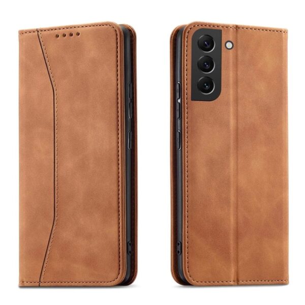 Rudas dėklas knygute telefonui Samsung Galaxy S22 Plus